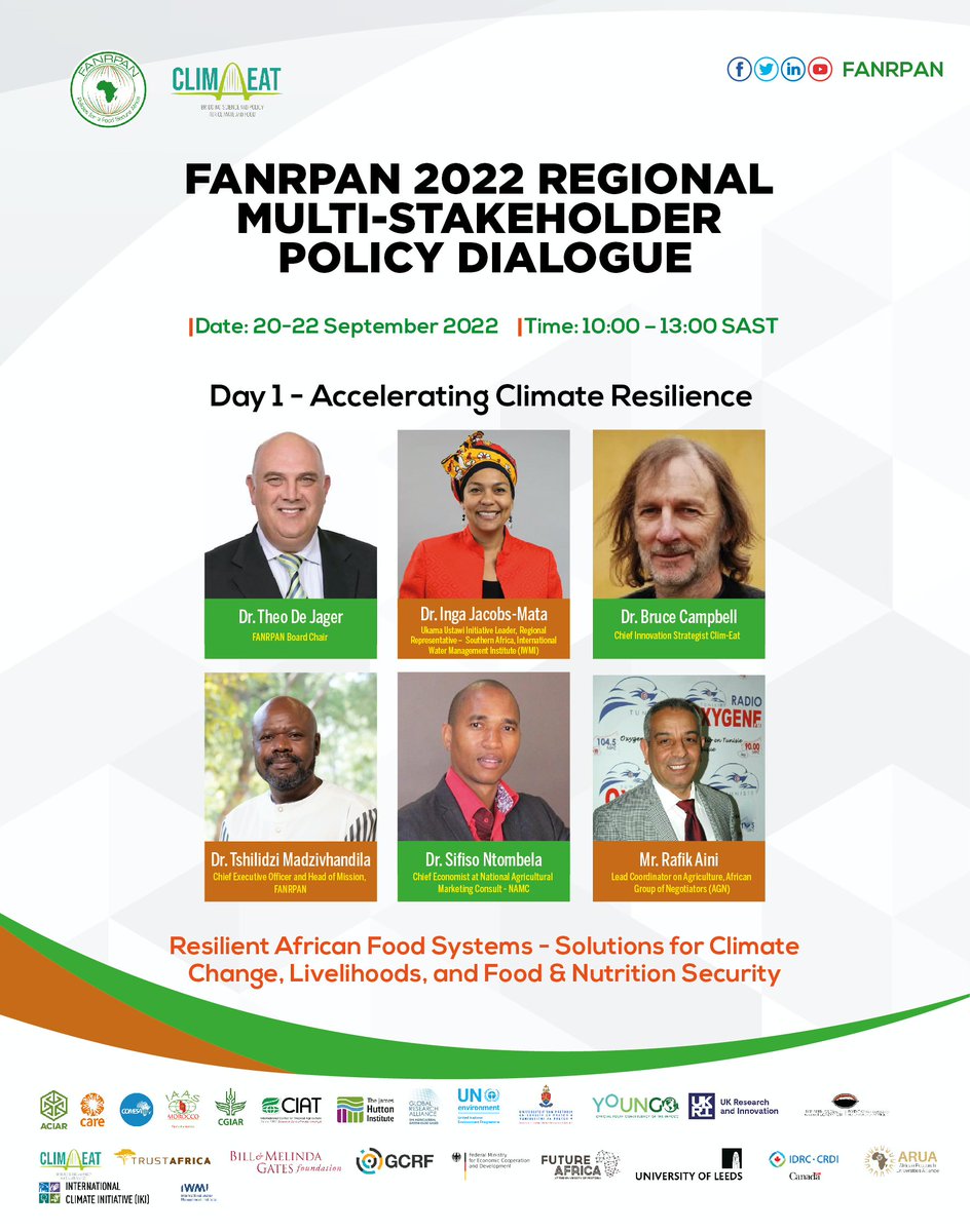 FANRPAN's tweet photo. FANRPAN is pleased to invite you to participate in the 2022 Regional Multi-Stakeholder Policy Dialogue on Resilient African Food Systems. 

🗓️: 20th - 22nd Sept 2022
⏱️:10:00 - 13:00 SAST 
💻: RSVP now via email events@fanrpan.org 

#FANRPAN #RegionalPolicyDialogue #FoodSystems https://t.co/1TL7P4BVUt