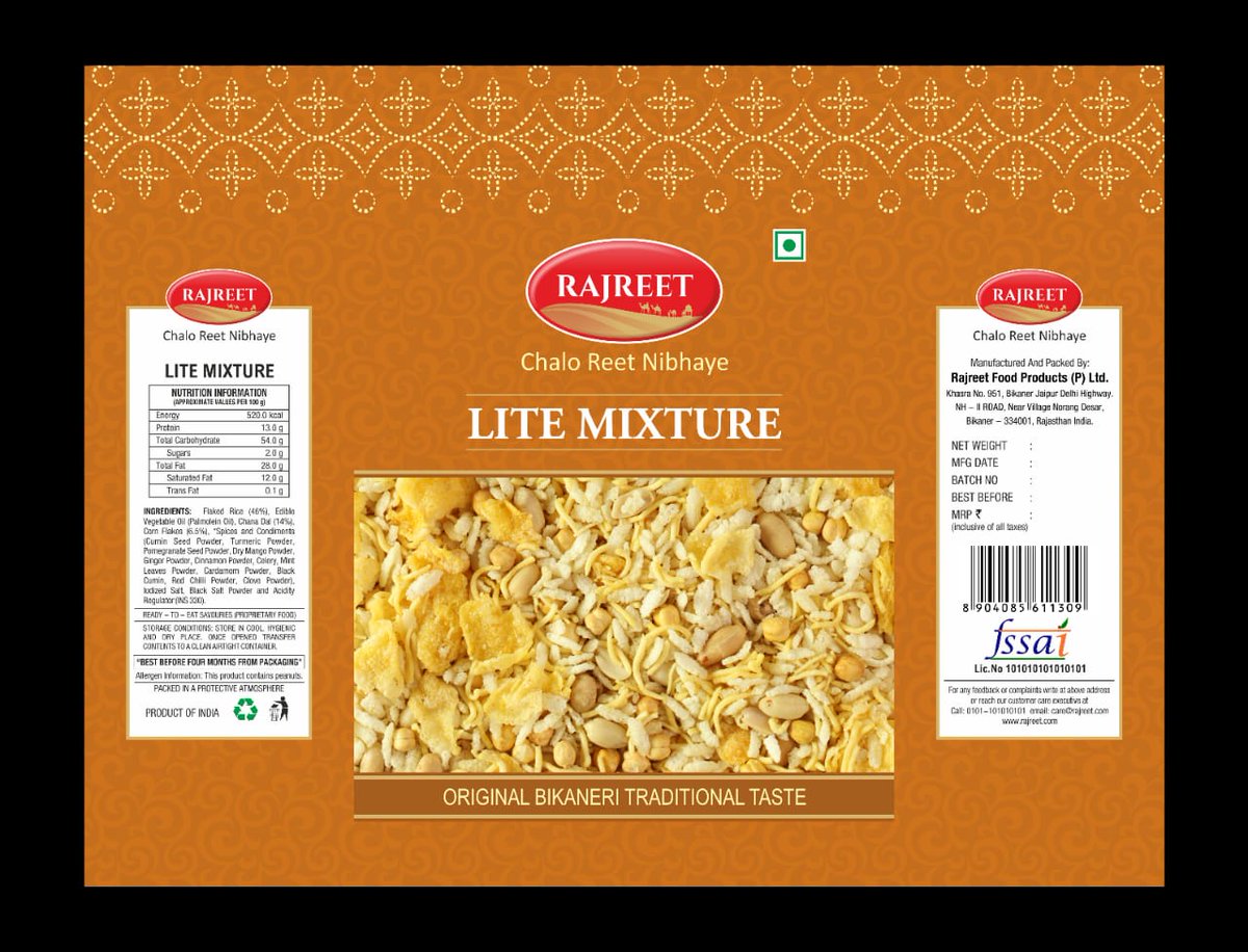 TERRAPINMEDIAA's tweet photo. LOGO &amp; PACKAGING DESIGNING for RAJREET
#productshoot #logodesigning #packagingdesigning #bikaner #rajasthan #india
For #branding #packaging #designing #shoot #advertising
Please reach us via mail at terrapinmedia2@gmail.com, bhupinder@terrapinmedia.in
Or call us at 9910395146 https://t.co/xOkTj4OcIq