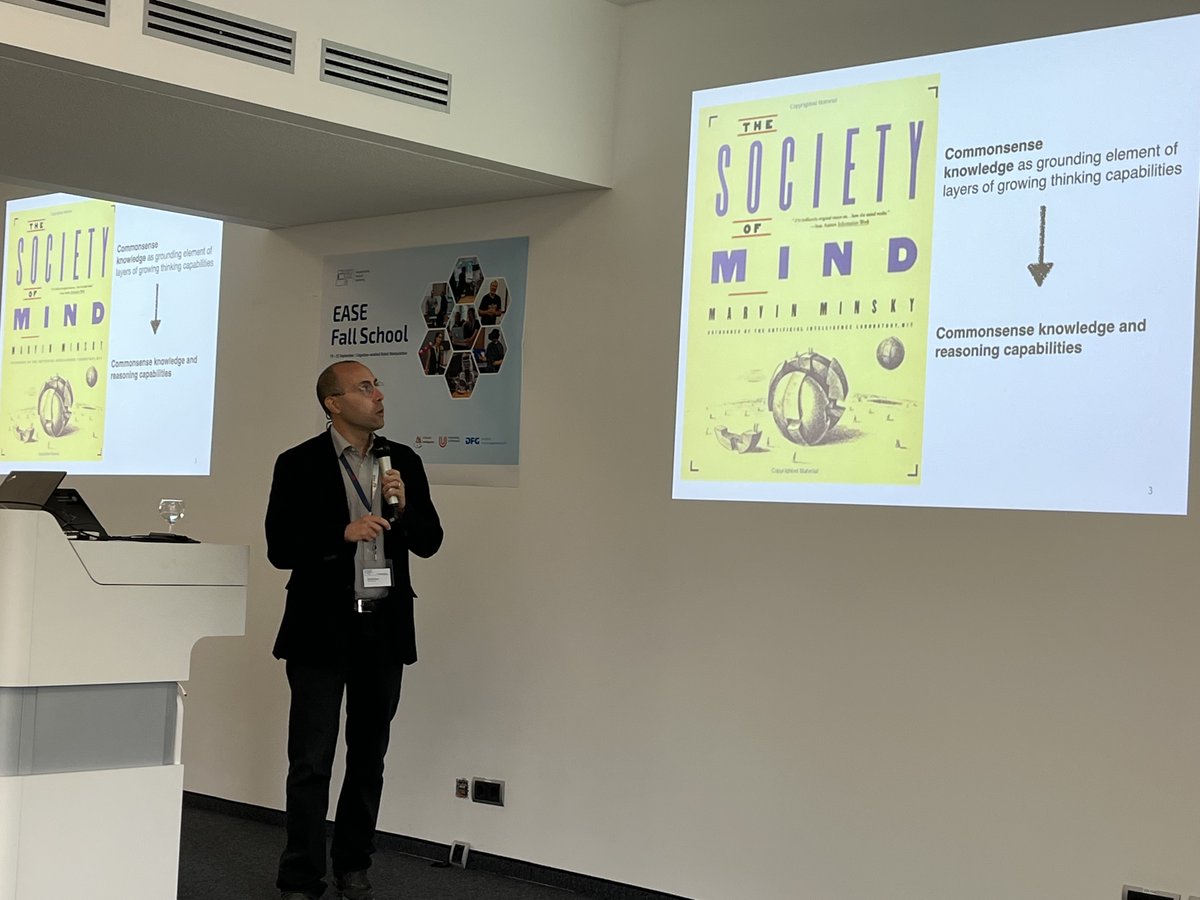 ease_crc's tweet photo. We are happy to welcome @antoniolieto from @diunito as our first lecturer of the day. 
His talk on "A commonsense reasoning framework for dynamic knowledge invention via conceptual combination and blending" is in full swing.
#easefallschool #unibremen #reasoning https://t.co/0ouPelPCBw