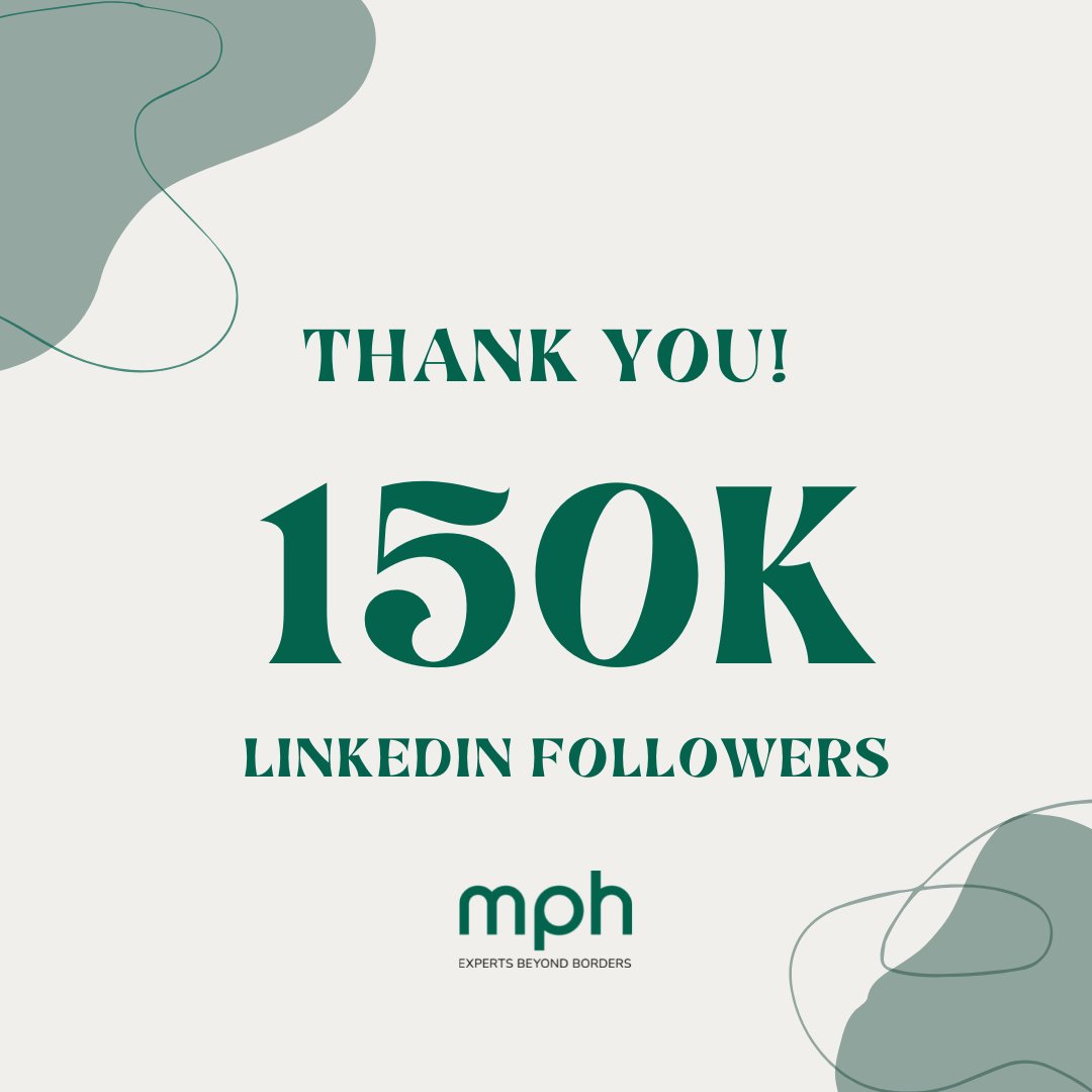 mph_global's tweet photo. #ThankYou
Our community online grows everyday and to all new faces, thank you for making us a huge family of 150,000+ on LinkedIn!
We would like to take this time to thank every one who have been with us and supported MPH and helped us grow our community.
#150k #followers #MPH https://t.co/l0dqZv7xY7