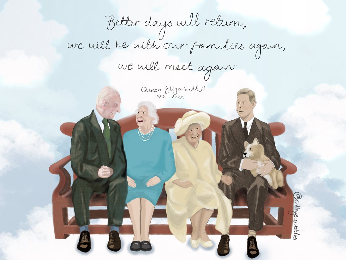 colleyswobbles's tweet photo. Now you can be with your family. Thank you for everything Ma'am 💕🌈👸 Rest in peace 🕊

#QueenElizabeth #QueenElizabethII #RestinPeace #Queen #OurQueen #ThankYouMaam https://t.co/Lls3mIwFgj