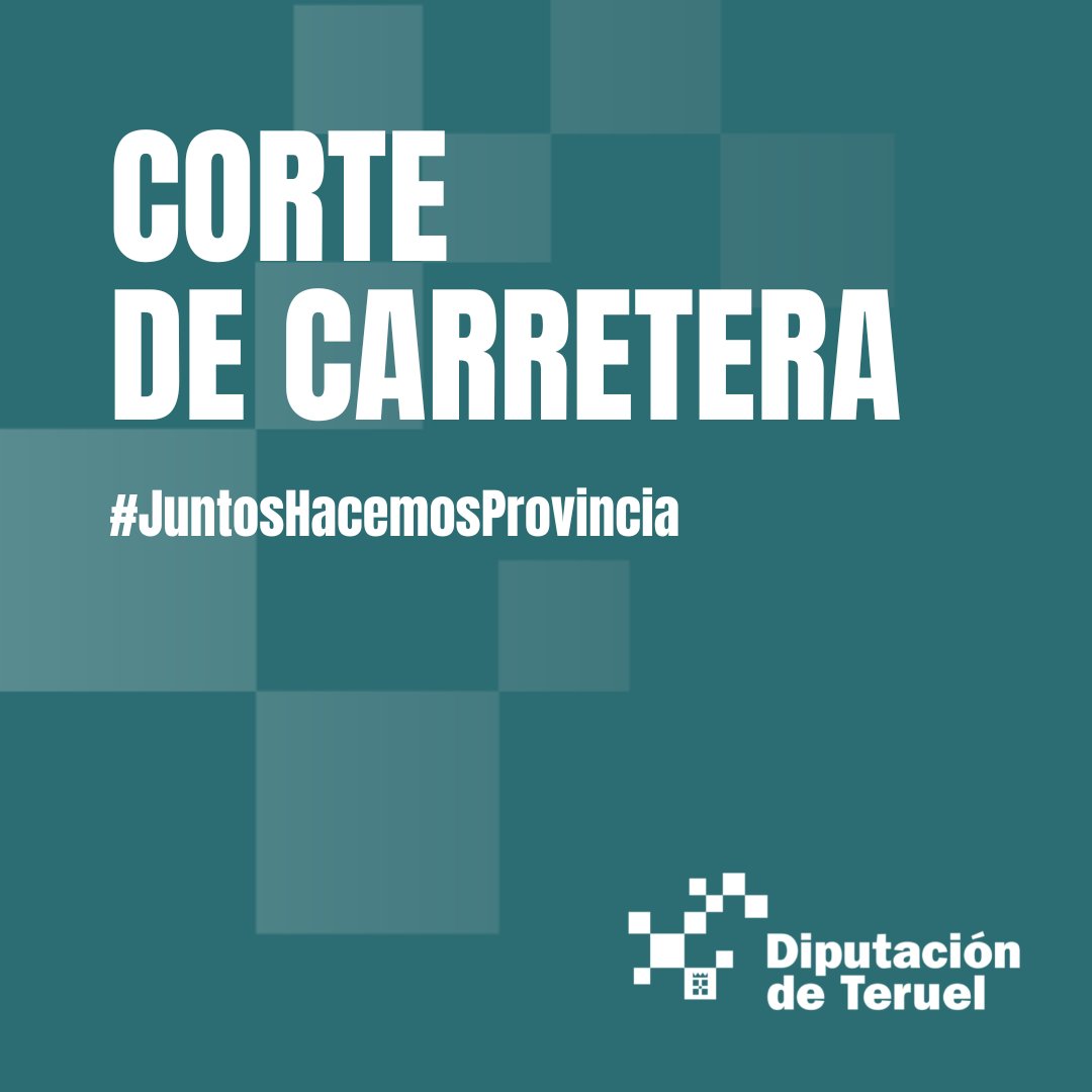 DPTeruel's tweet photo. VÍAS Y OBRAS⛔️ 1/3
Con motivo de las obras de refuerzo de firme que va a acometer la #DPT, la  carretera *TE-V-8024 de Alcalá de la Selva a Cedrillas* va a permanecer cortada al tráfico desde este lunes 19/9 y durante un tiempo estimado de 2 semanas. 

#JuntosHacemosProvincia https://t.co/74fmID3Fm5