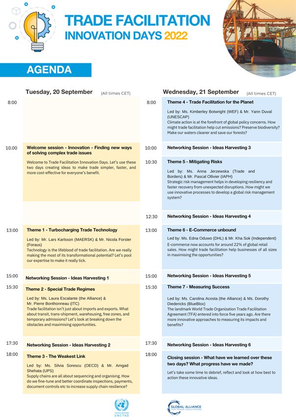 UNCTAD_TLB's tweet photo. πOne day left until #TFID22οΌ
Don't miss the opportunity to discuss innovative ideas and shape the future of #tradefacilitation
Register now: https://t.co/uO1sJUw5kV https://t.co/96S3FuXxle