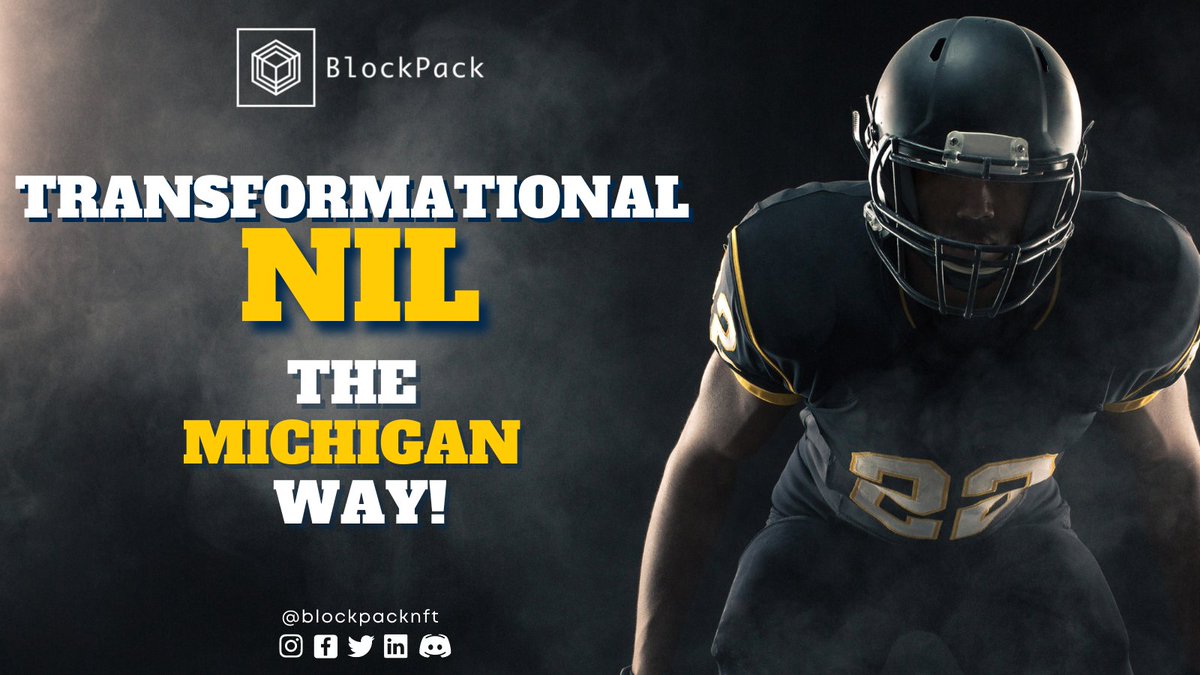BlockPackNFT's tweet photo. Transformational NIL the Michigan Way!
🏈SUPPORT Michigan football student-athletes
🏈EMPOWER Michigan to dominate college football in the NIL-era
🏈OWN a piece of Michigan football history
Learn more at https://t.co/ayvW0xfFU4 
#GoBlue #BlockPack #MichiganFootball https://t.co/GA2vohkISc
