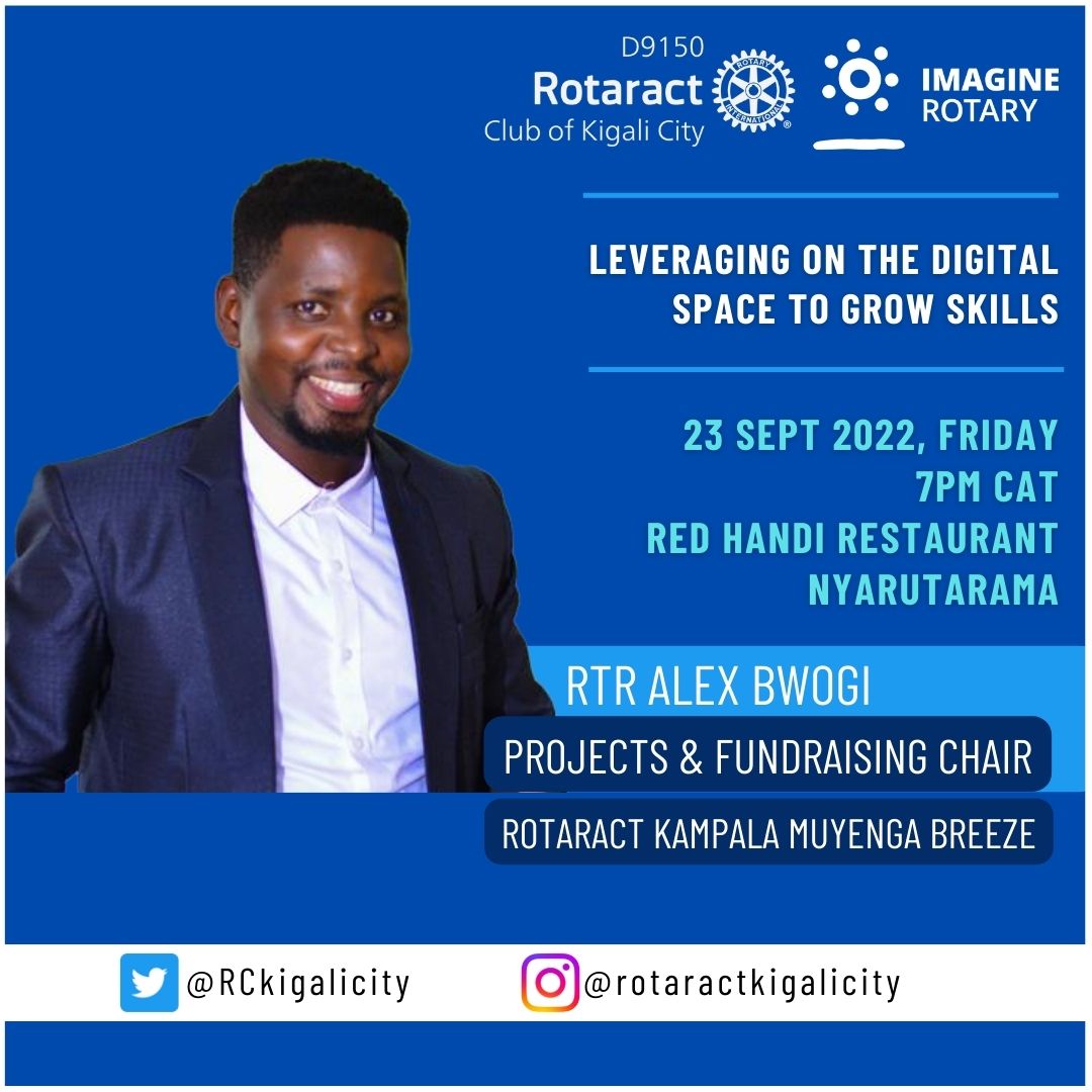 RCkigalicity's tweet photo. Want to learn how to leverage the digital space to grow your skills?

Join us this Friday as our Guest, Rtr. @AlexBwogi, leads the way to your digital skills transformation. 

Save the date and see you by 7p.m CAT @ Red Handi Restaurant, Nyarutarama!

#rotaract #rckc #rotaract250 https://t.co/vO9zn2uqNZ