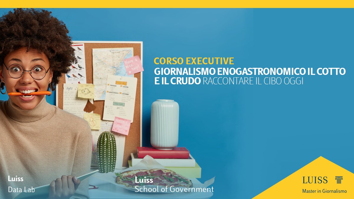 Sono aperte le iscrizioni al Corso Executive in #Giornalismo Enogastronomico! Ci saranno gli chef <a href="/massimobottura/">massimobottura</a>, Heinz Beck e Cristiano Tomei, la blogger <a href="/ChiaraMaci/">Chiara Maci</a> e i food journalist @oloapmarchi, <a href="/ele_cozzella/">Eleonora Cozzella</a> @gedi e @GigiPadovani
giornalismo.luiss.it/offerta/giorna…
#luiss