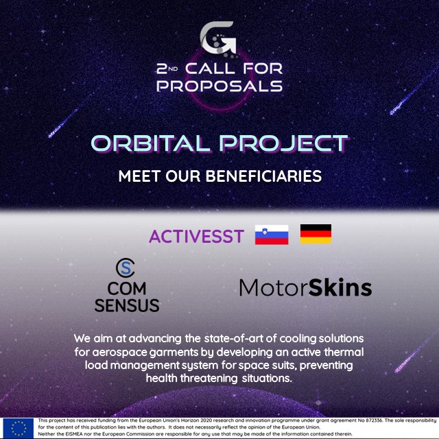 GALACTICA_EU's tweet photo. ✨Meet ACTIVESST, #OrbitalProject beneficiaries:
🇸🇮 🇩🇪 @ComSensus & @MotorSkinsUG developed an active thermal load management system for space suits, preventing health threatening situations.
#textile #aerospace #advancedmanufacturing #Innovation #innosup @EU_EISMEA @EU_Growth https://t.co/0I8T8Lzhx1