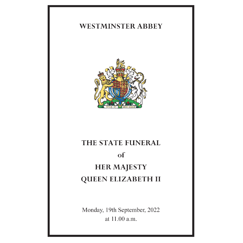 RoyalFamily's tweet photo. At 11:00 am Her Majesty The Queen's State Funeral will take place at Westminster Abbey.

Read the Order of Service: