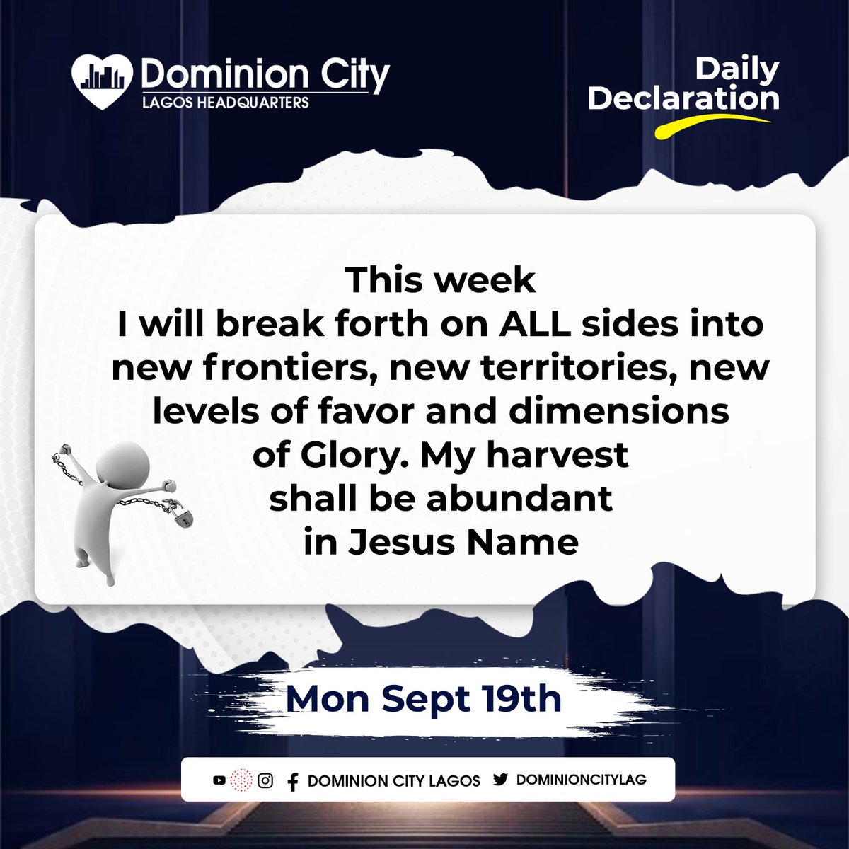 dominioncitylag's tweet photo. Your harvest shall be abundant this week, you are breaking forth on all sides in Jesus Name.
#DominionCity
#DCLagosHQ
#DailyDeclarations
#DCDeclares https://t.co/PoLqtJf24t