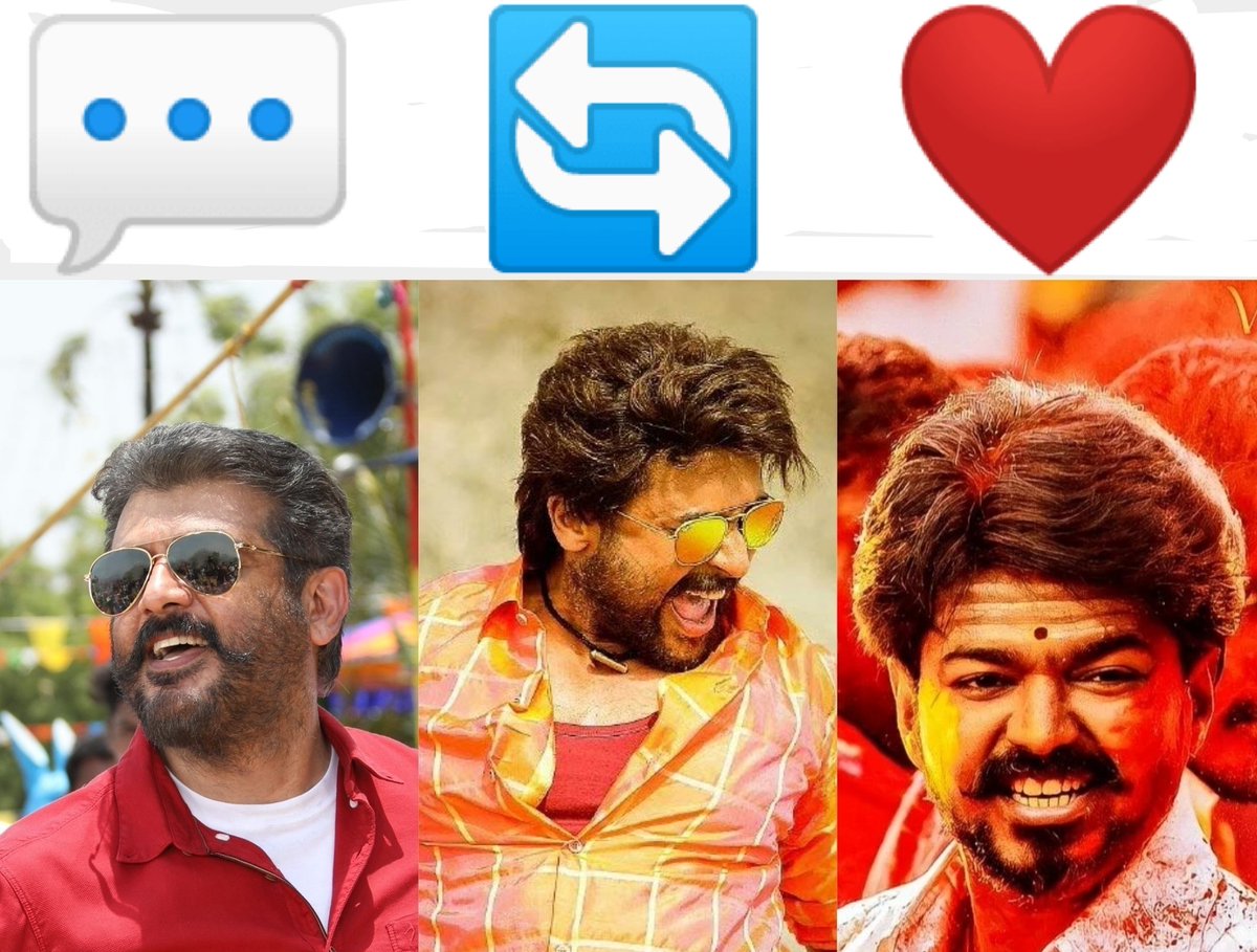 TOlMovies's tweet photo. Who Is Biggest Superstar ?

   💬#Ajith       🔄#Suriya        ❤️#Vijay https://t.co/6PomloI1gh