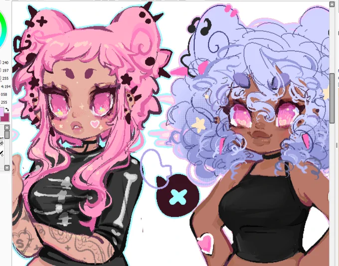 doe and future #wip i had to redraw doe like 6 times lmao 