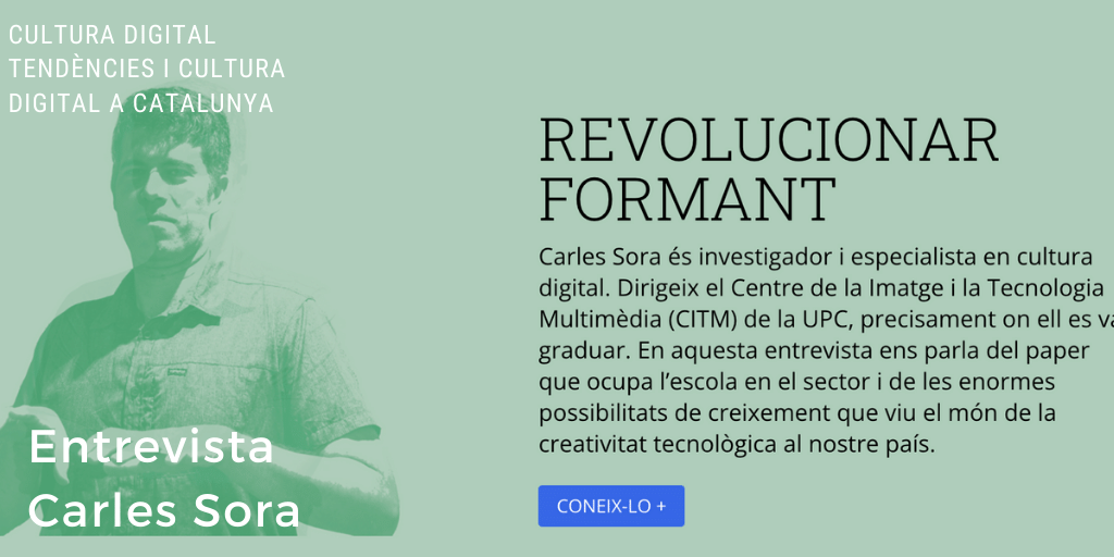 CITM_UPC's tweet photo. 📺🗞️ No us perdeu l'entrevista al blog de la Generalitat @culturadigicat a @carlesora, director del @CITM_UPC
🔗 https://t.co/I61y5rAUYZ

@UPC_Arts @la_UPC @Impulse_DIH #DigitalImpulseHub @CambraTerrassa @CUPRA_esp @EDAGGroup @carnetBCN @CIT_UPC #STARTS  @STARTSEU  @SonarFestival https://t.co/6MWeKe3lOi