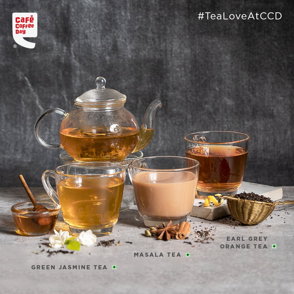 CafeCoffeeDay's tweet photo. Steep in some joy and steer away from your worries! Indulge in our all-new range of Gourmet & Home Style Teas. Visit a CCD today.
#TeaLoveAtCCD #GreenJasmineTea #EarlGreyOrangeTea #MasalaTea #MasalaChai #ChaiLover #TeaLover #GourmetTea #HomeStyleTea #TeaAtCCD #CafeCoffeeDay https://t.co/w7PQD3EnZ4