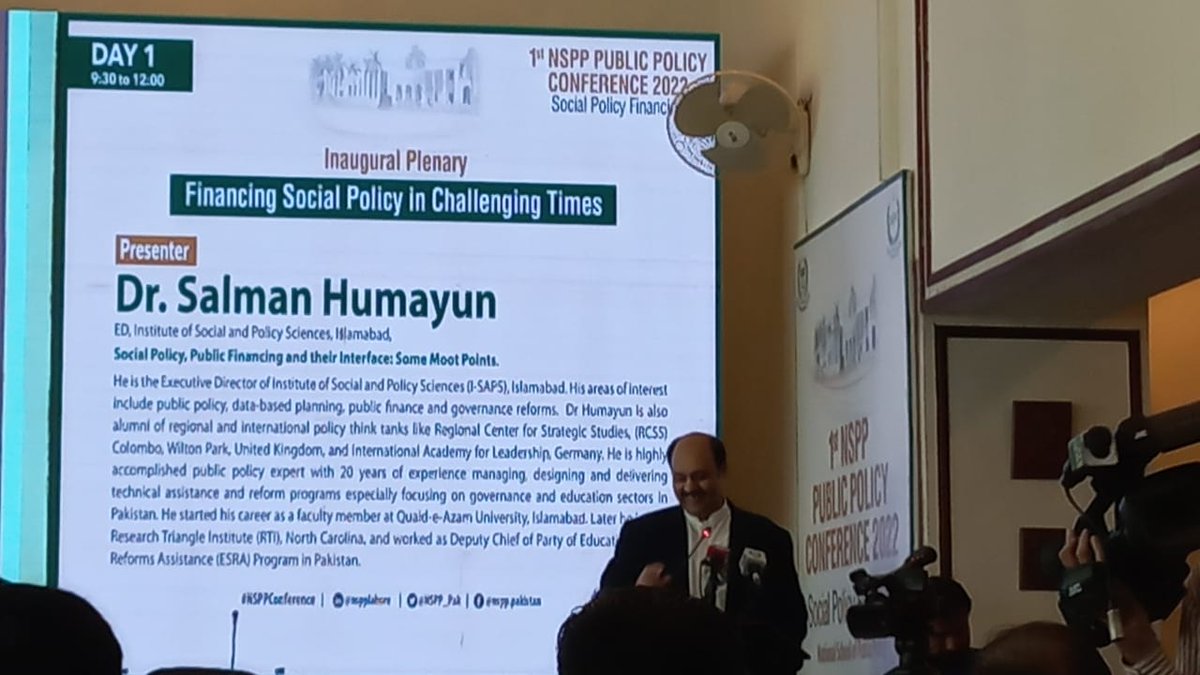 I_SAPS's tweet photo. I-SAPS is participating in the 1st #NSPP Public Policy Conference 2020, "Financing Social Policy in Challenging Times." #DrSalmanHumayun presenting on "Social Policy Public Financing, and their Interface." 
#NSPP #SocialProtection #Pakistan #SocialPolicy @NSPP_Pak
@ahmadaley https://t.co/aYsi0q5Ew1