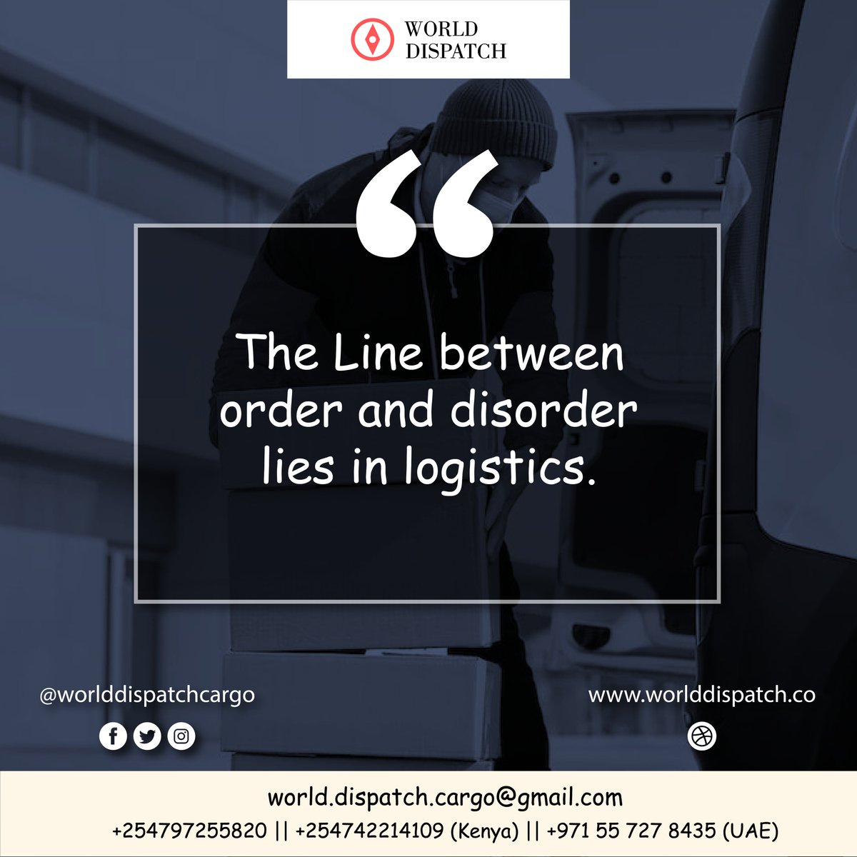 world_dispatch's tweet photo. Get your items shipped today by the No.1 internationally trusted company!
โ๏ธKenya: +254797255820 | +254742214109
UAE: +971 55 727 8435
๐งworld.dispatch.cargo@gmail.com
๐https://t.co/7NRH056xDT
#shiptodubai #shiptokenya #bestcargohandlers #mondaymotivations https://t.co/iRcjhwhmWY