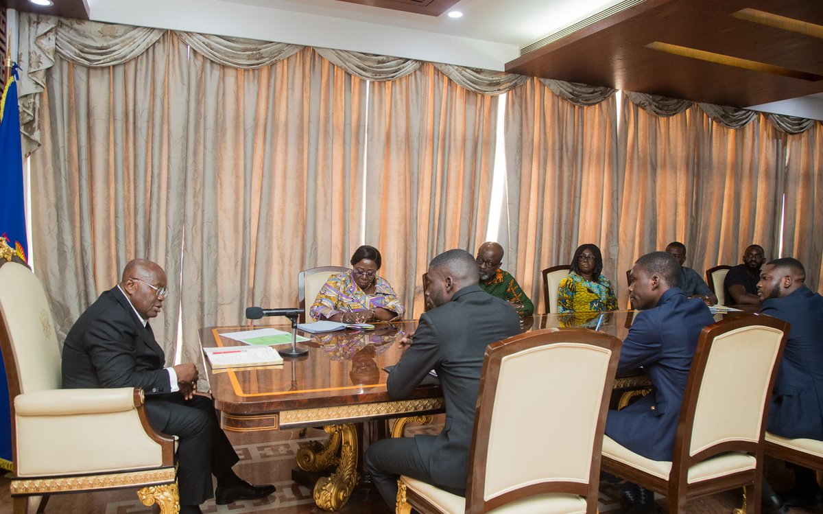 On Wednesday, August 31, 2022, I joined a delegation from the National Union of Ghana students to engage with the President of the Republic of Ghana, @NAkufoAddo, at the @GhanaPresidency, Jubilee House. 

#YouthAtTheTable
#YouthCanDoIt 
1/7