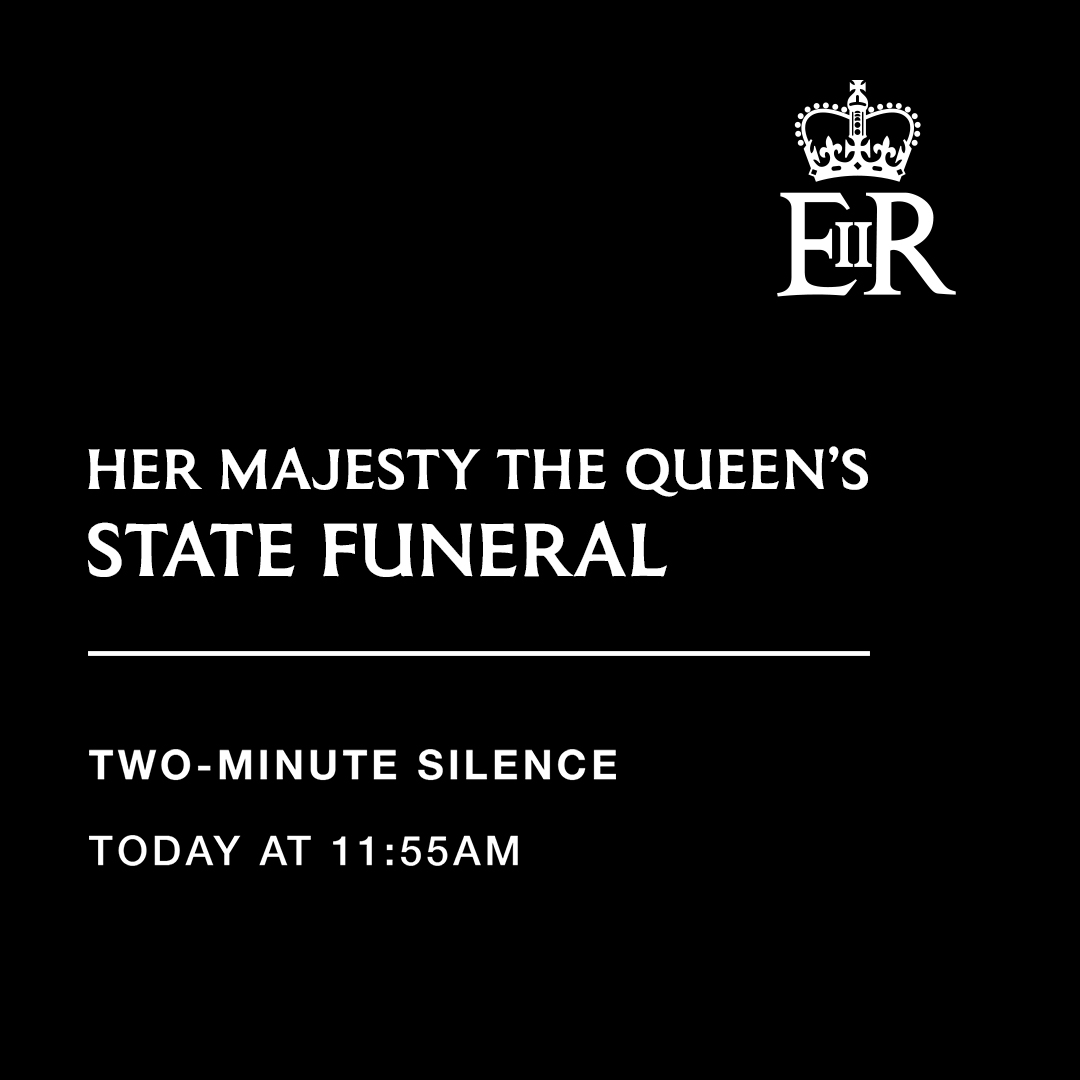 A national two-minute silence will take place today at 11:55am to mark the death of Her Majesty The Queen

gov.uk/government/new…