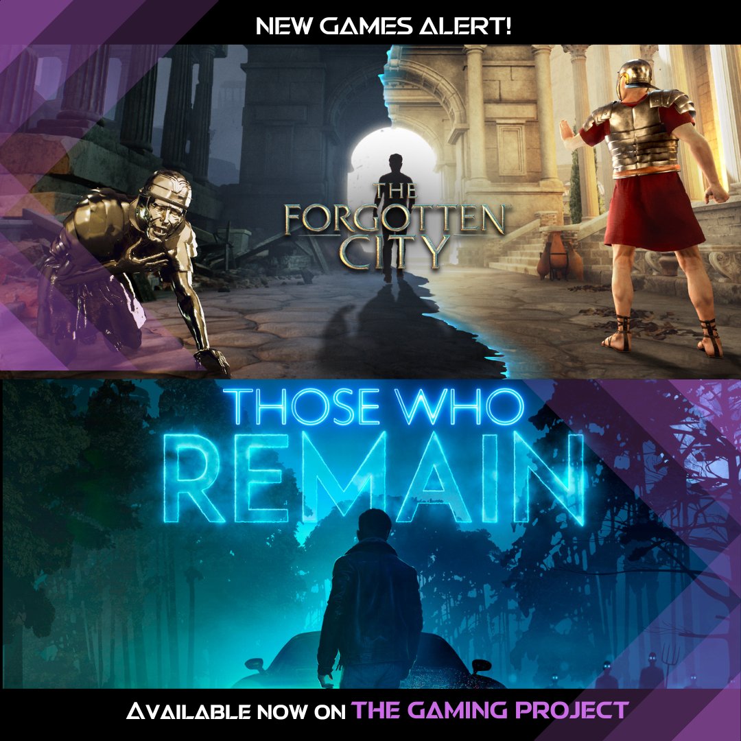 gamingproj_co's tweet photo. 🚨New games alert🚨
Discover the ruins of an ancient underground city, travel 2000 years into the past in 'The Forgotten City' or Play a psychological horror story set in the sleepy town of Dormont in 'Those Who Remain'
The choice is yours!
Check out 'Our Games' to know more! https://t.co/E77fAVauNb