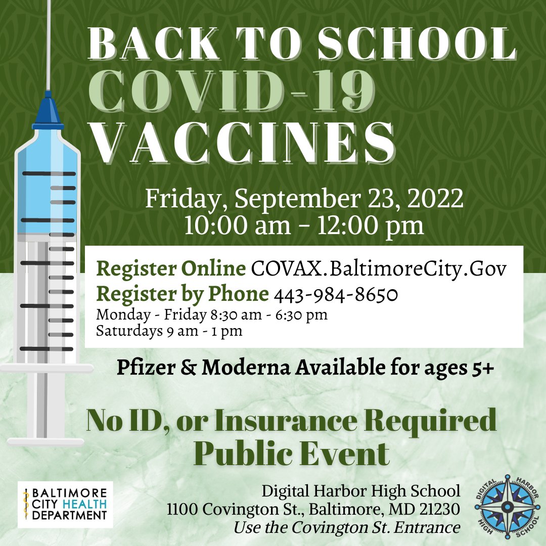 We are having a Covid-19 Vaccination Clinic on Friday September 23rd!!! Walk-ins are welcome. Be sure to RSVP!!