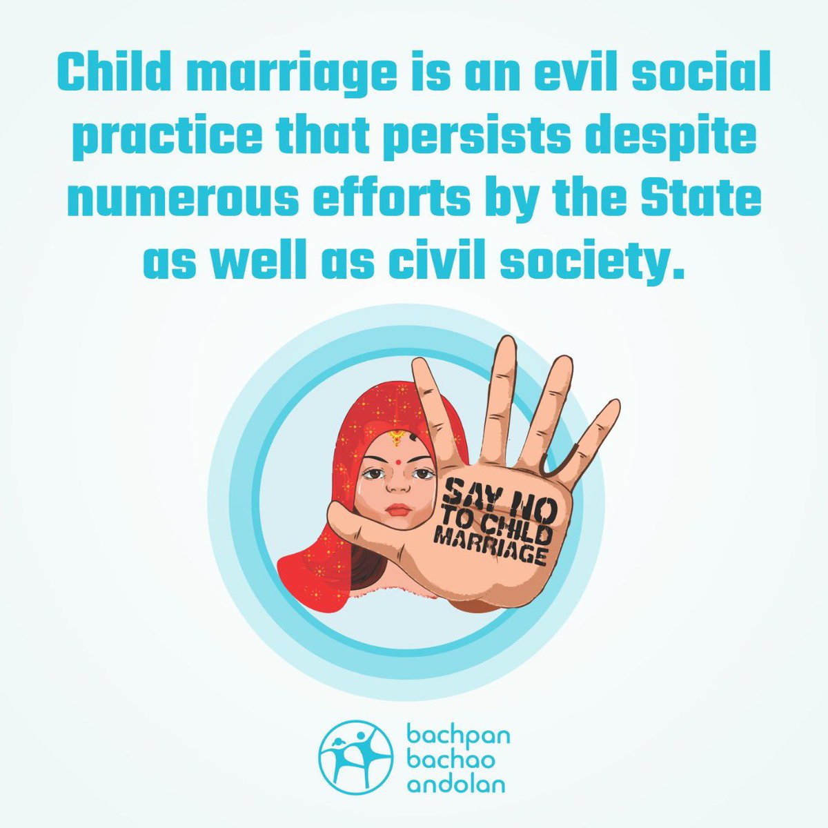 BBAIndia's tweet photo. Now, let’s come together to join our national campaign for #ChildMarriageFreeIndia
#KailashSatyarthiChildrensFoundation #BachpanBachaoAndolan #EndChildMarriage #TogetherWeCan #girlchildeducation https://t.co/lZrWQT7c01