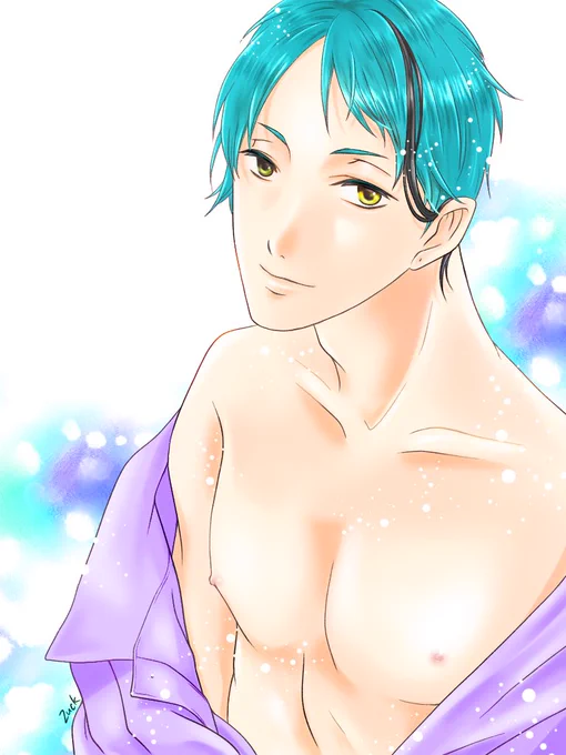 相互様のお誕生日に捧げた雄っぱい描くのめちゃくちゃ楽しかった…上半身肌色です 