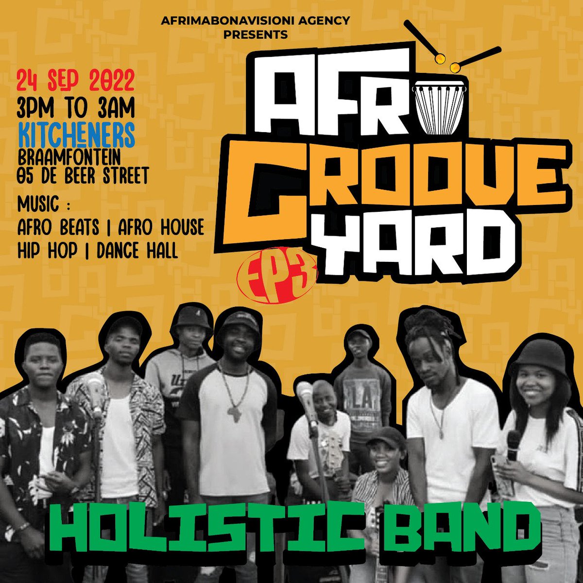 UFazinator's tweet photo. This coming Saturday #heritage @BarKitcheners @afrogrooveyard featuring two live bands @TribalOfSakhumzi new wave jazz band &amp; @HolisticBand Hip Hop and Jazz Band #braamfontein https://t.co/JFlgVcB9O3
