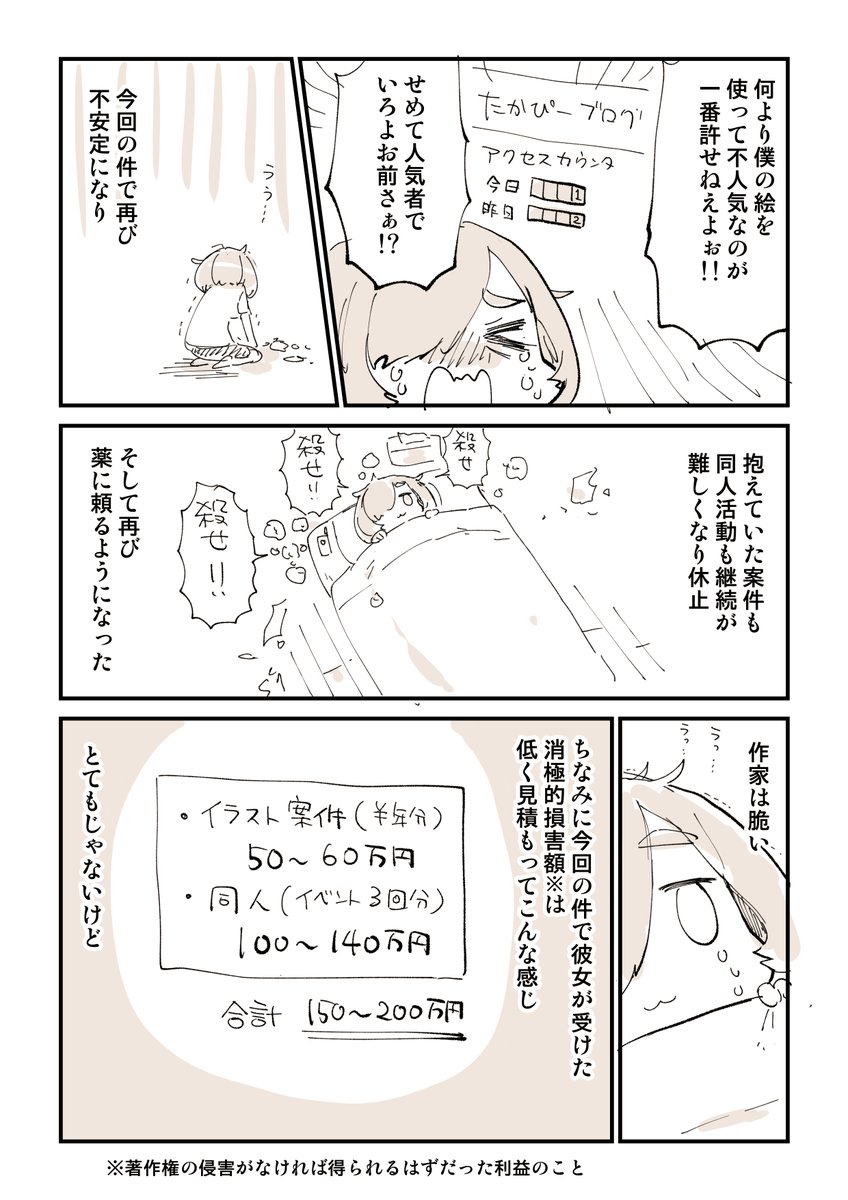 何度も血祭りにあげられるイラスト窃盗犯 7話 