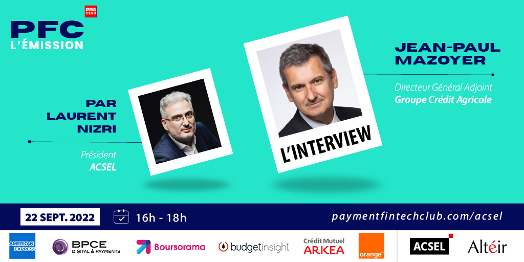 AcselDigital's tweet photo. 🚀 Interview ZE invité du Payment Fintech Club, Jean-Paul MAZOYER, Directeur Général Adjoint @Credit_Agricole nous fera le plaisir d'être sur scène en DIRECT pour échanger avec @LNizri Président @AcselDigital
PFC l'Emission #5 22/09 dès 16H
👉 Inscription https://t.co/AIDT3x4XaU https://t.co/kwo6nhyKdS