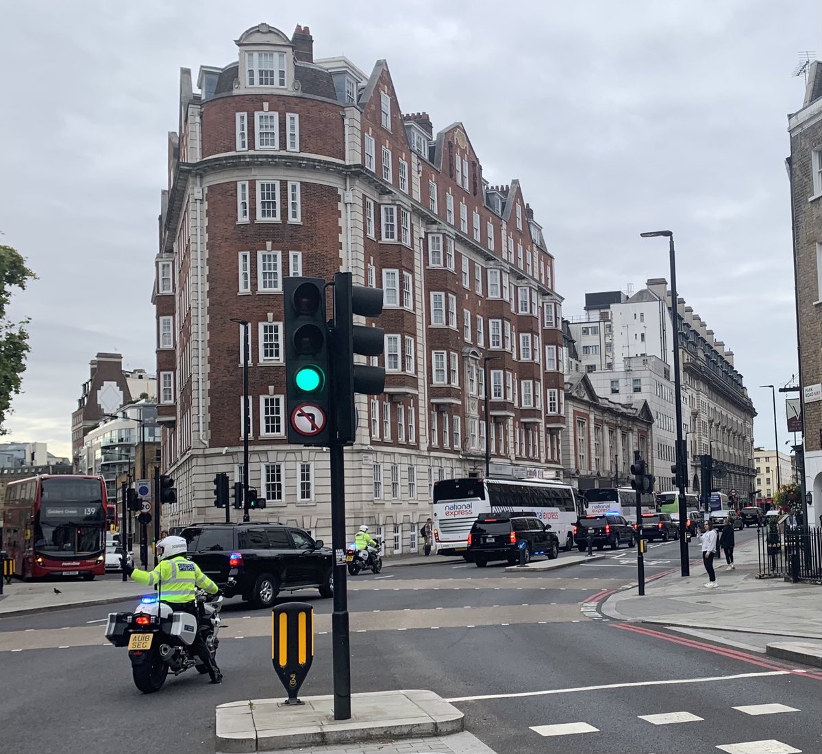 Just bumped into #potus on my way to Her Majesty’s funeral this morning in Baker St