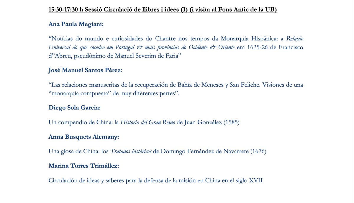 brasilhis's tweet image. El primer día, 21 de septiembre, a la conferencia inaugural de R. Valladares le seguirán dos mesas divididas en tres sesiones, dedicadas a &quot;Información e informantes a través de las fronteras&quot; y &quot;Circulación de libros e ideas&quot;