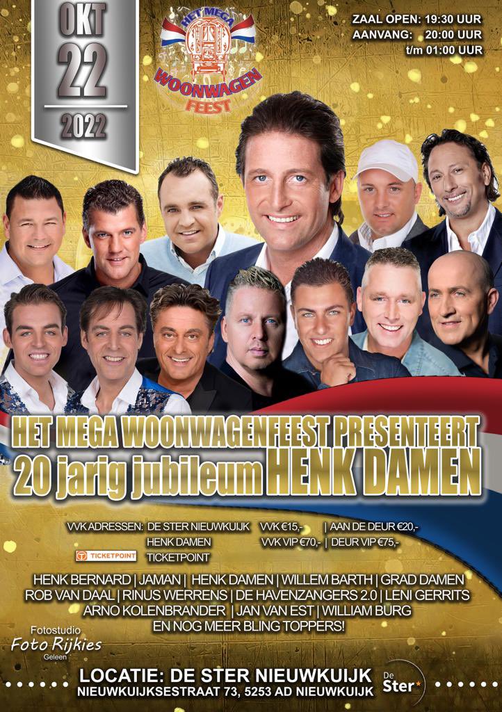 Feest 🥳 20 jaar in het vak toch wel heel bijzonder 🥰 wil je erbij zijn bestel snel je tickets ticketpoint.nl/evenement/de-s… #feest #Nederland #ouderwetsgezellig #dester #volks #nederlandselied