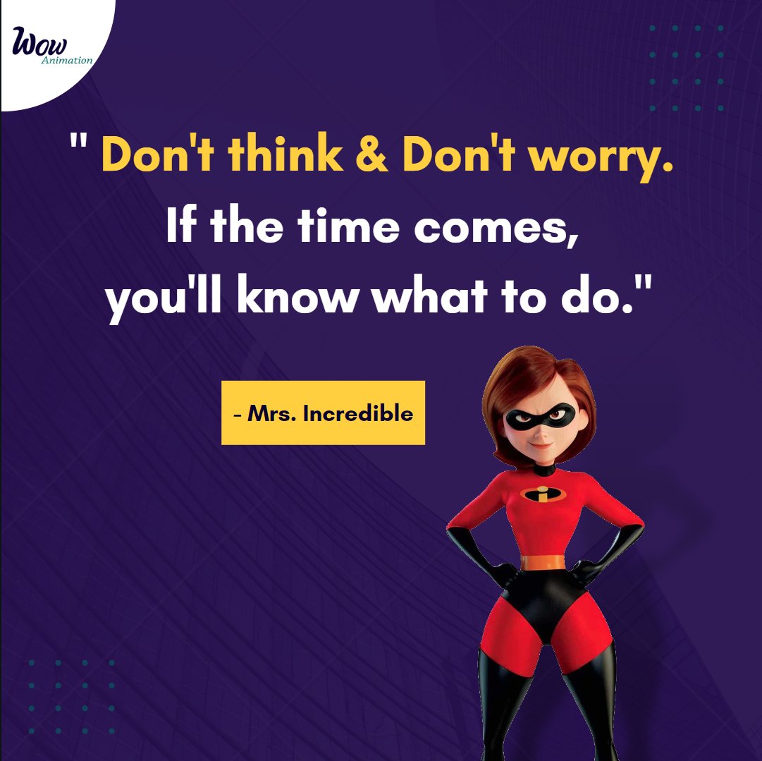 AnimationWow's tweet photo. "Don't think and don't worry. If the time comes, you'll know what to do." - Mrs. Incredible, 'The Incredibles', 2004.
#quotes #animationquote #instagram #learning #inspirational #animators #animation #animationart #incredible #whattodo #wowanimation #wowanimationstudio https://t.co/jeJKbrG3vm