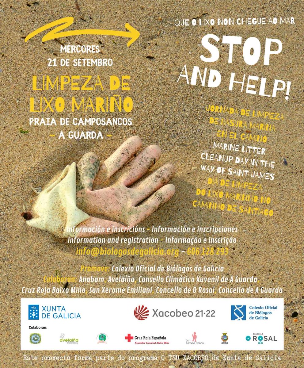 COBGalicia's tweet photo. 21/ 09,2ª limpeza #lixomariño, #StopAndHelp do COBGA cunha subvención da Xunta-#OteuXacobeo.
Colaboran: Anabam, Avelaíña, #CruzRojaBaixoMiño, #ConselloClimáticoXuvenildeAGuarda, San Xerome Emiliani, C° A Guarda e O Rosal #Xacobeo2022 
https://t.co/wCXA2jHR5i https://t.co/367gkkhmy9