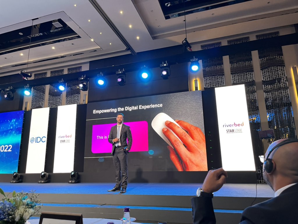 menamigally's tweet photo. @sbierweiler on stage at the #IDCCIOSUMMIT in Riyadh speaking about the importance of #unifiedobservability in the journey to a flawless #userexperience #Alluvio #EmpowerTheExperience @IDCMEA @riverbed https://t.co/jn9SAbRYZI
