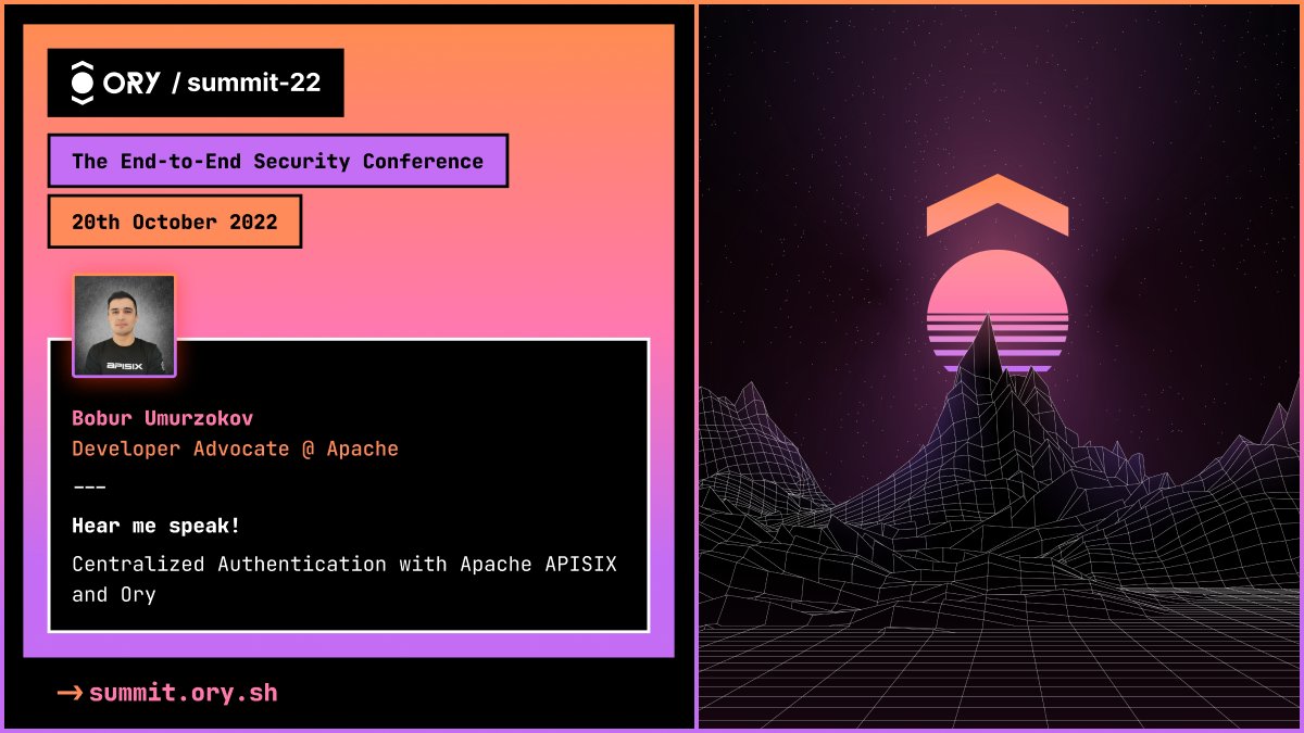 BoburUmurzokov's tweet image. 👋 I will talk about how to utilize 𝐀𝐩𝐚𝐜𝐡𝐞 𝐀𝐏𝐈𝐒𝐈𝐗 𝐎𝐩𝐞𝐧𝐈𝐃 𝐂𝐨𝐧𝐧𝐞𝐜𝐭 𝐏𝐥𝐮𝐠𝐢𝐧 𝐟𝐨𝐫 
@OryCorp Hydra as the identity provider to get the most help from both ecosystems.

Join me at 𝐎𝐫𝐲 𝐒𝐮𝐦𝐦𝐢𝐭 2022 in Munich, Germany:

#identity #ory #apisix