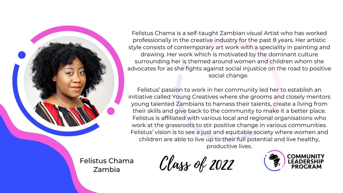 UsawaInstitute's tweet photo. Introducing Felistus Chama, a self-taught visual artist from Zambia.
.
#africa #USAWACLP #usawainstitute #communityleadership #communitybuilders #GirlsAllowed #girlseducationmatters https://t.co/MbS8Lg3SHS