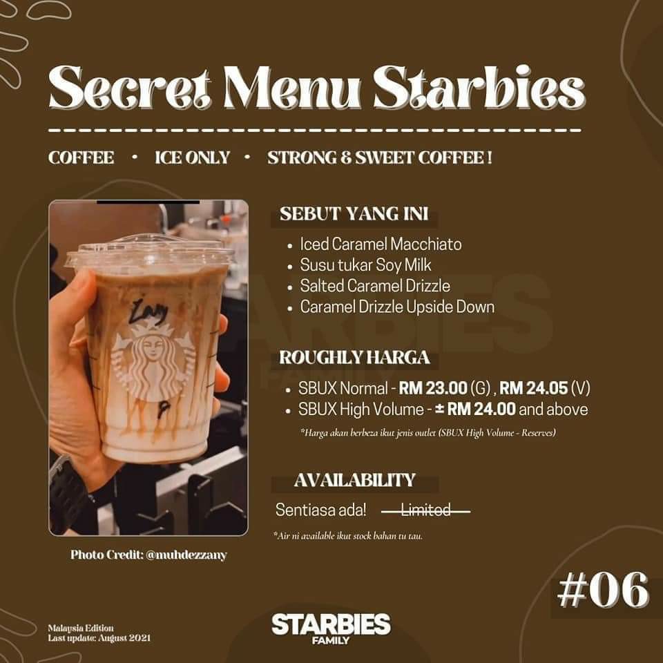 arelyevea's tweet photo. 🔥 Starbucks Secret Menu

I kalau pergi Starbucks taktahu nak order air apa, kadang-kadang i refer ni je 😆 If korang sama macam i boleh bookmark terus tweet ni, nanti dekat cashier terus tunjuk je menu nak minum air yang mana 🤭

Menu; (1) Coffee 👇🏻 #Thread https://t.co/IuTgVmg6ad