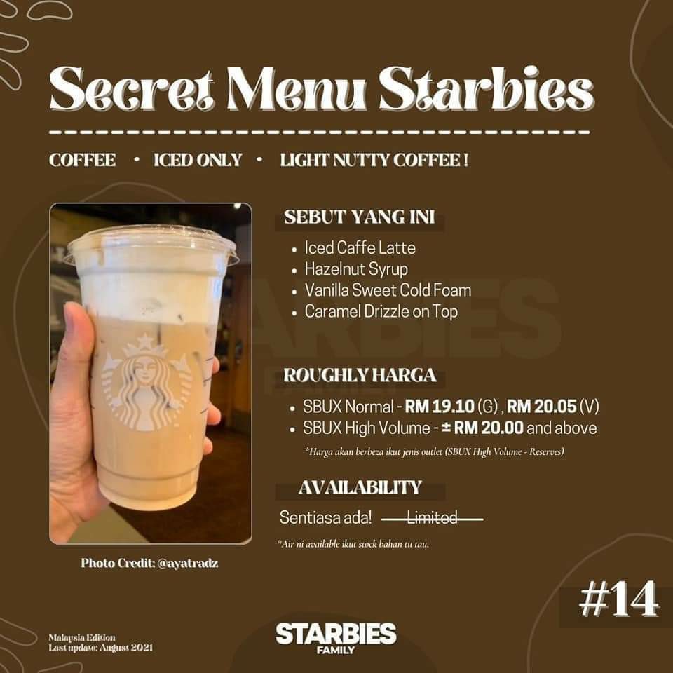 🔥 Starbucks Secret Menu

I kalau pergi Starbucks taktahu nak order air apa, kadang-kadang i refer ni je 😆 If korang sama macam i boleh bookmark terus tweet ni, nanti dekat cashier terus tunjuk je menu nak minum air yang mana 🤭

Menu; (1) Coffee 👇🏻 #Thread