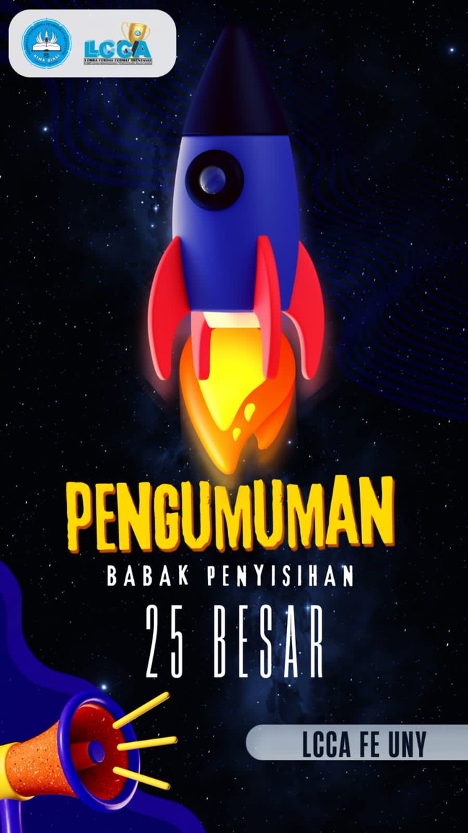 lccafebuny's tweet photo. [PENGUMUMAN 25 BESAR LCCA FE UNY 2022]

Kami ucapkan selamat kepada 25 tim yang lolos ke babak semifinal LCCA FE UNY!✨

Pengumuman dapat diakses melalui 
Blog: https://t.co/3ALBrwiiOb https://t.co/FJQb4u7YCn
