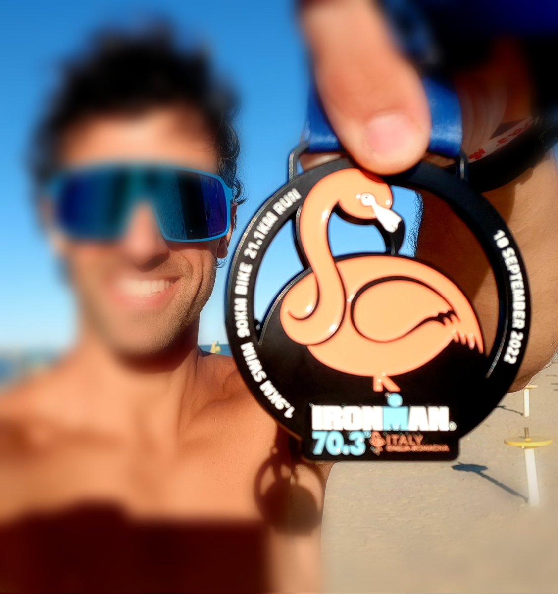 EL_EMPERA's tweet photo. #MedalMonday para el Ironman 70.3 Emilia-Romagna, Italia, realizado ayer. 
Muy lindos circuitos y organización muy prolija.
#ironmantri #Triathlon https://t.co/HNqPyep1GS
