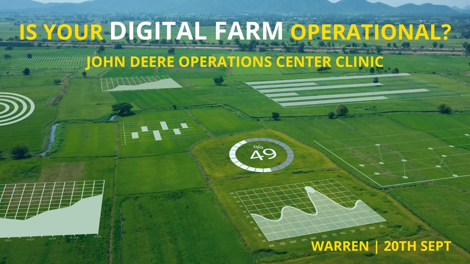 hutcheonpearce's tweet photo. Come along to the Hutcheon & Pearce #JohnDeere Operations Center #Warren Mini Clinic Tuesday 20/9 at 9am.
✅ Setup, plan work, execute, monitor and analyse connected vehicles & your digital farm. Contact TECSight pa@tecsight.com.au for more information/RSVP #ozagchat https://t.co/Gm4kaN0whx