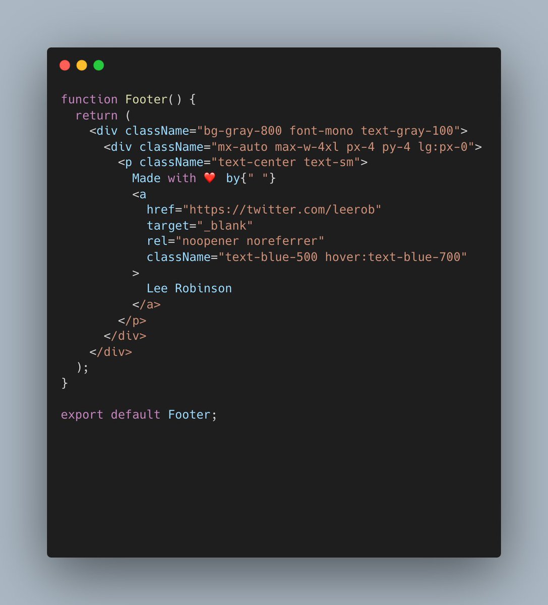 sjnaik02's tweet photo. Seems like @GitHubCopilot has decided that my project was made by @leeerob 😂😂 https://t.co/YqZoSyadal