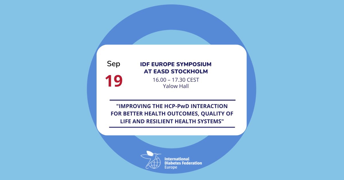 IDFEuropeBXL's tweet photo. Today’s the day! 🗓 We hope you have all arrived safely in Stockholm and we are looking forward to discussing the key components of the relationship between people living with #diabetes and their #healthcareprofessionals with you at 16:00 at Yalow Hall! 🥳 #EASD2022 https://t.co/RZRSPWG0wR