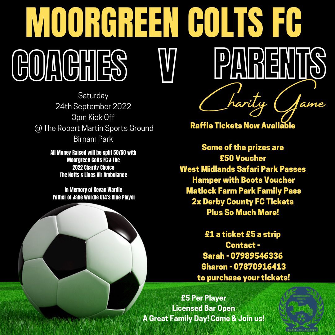 This Saturday at The Robert Martin Sports ground its our annual Coaches v Parents Charity game 3pm kick off. This year's charity is @LNAACT. Please come down and help us raise as much money as possible in memory of Kevan Wardle.