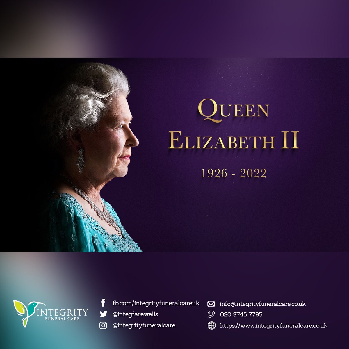 integfarewells's tweet photo. The Period of National Mourning - State Funeral 

Visit us at https://t.co/LWjpY2BGsv 
Speak to us on 020 3745 7795 

#integrityfuneralcare #integrity #funeral #care #thestatefuneral #queenelizabethii https://t.co/XwVPYp7Uhs