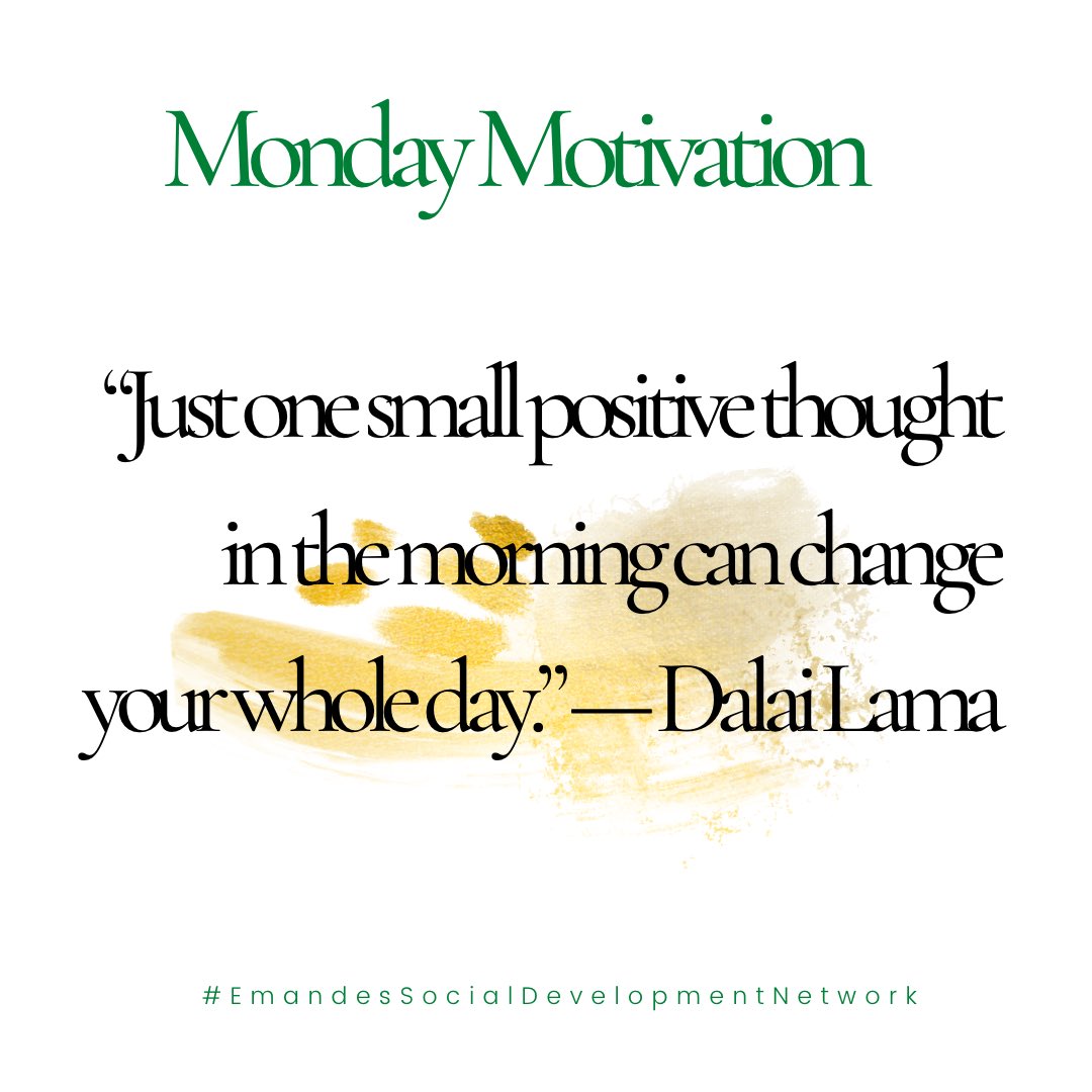 EmandesSDN's tweet photo. Stay positive and succeed this new week!

#motivations #mondaymotivation #newweek  #positivity #emandessocialdevelopmentnetwork https://t.co/vr8P4unNI6