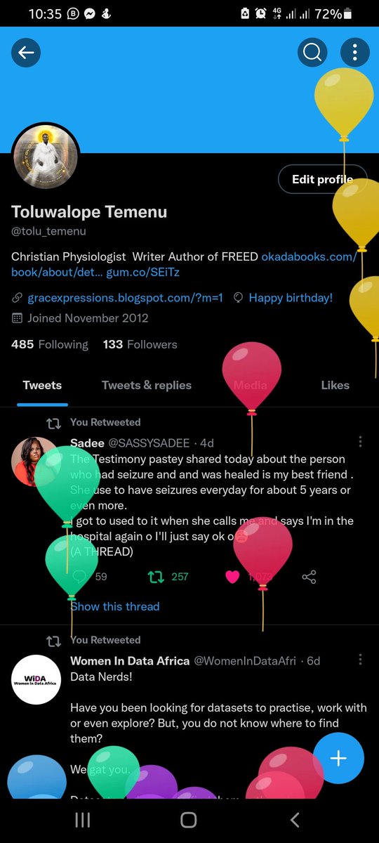 tolu_temenu's tweet photo. It's my birthday 
Dear Toluwalope

You have been amazing all through the years, and I am excited for what this new age holds. 
Happy Birthday 😍

#light
#Newnessishere
#colourburst
#birthday https://t.co/GBz483EwQV