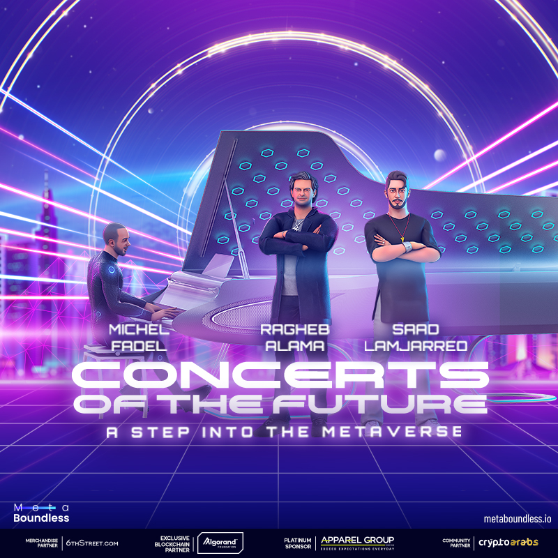 For the first time in history, <a href="/MetaBoundless/">MetaBoundless</a> brings to “Superstar” Ragheb Alama <a href="/raghebalama/">RaghebAlama</a>  and “LM3ALLEM” Saad Lamjarred <a href="/saadlamjarred1/">Saad Lamjarred</a>  , who will “Step into the Metaverse” to perform in a virtual concert as avatars on October 20th 2022.😍Book now bit.ly/3dh6Tws