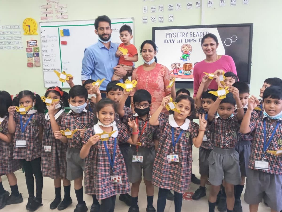 dpsrak's tweet photo. Our Kindergarten students were taken by surprise when they discovered that the Mystery Readers in their classroom were none other than their parents. The parents of our students engaged and entertained the class by reading stories and conducting fun-filled activities. https://t.co/MUHtDw32La