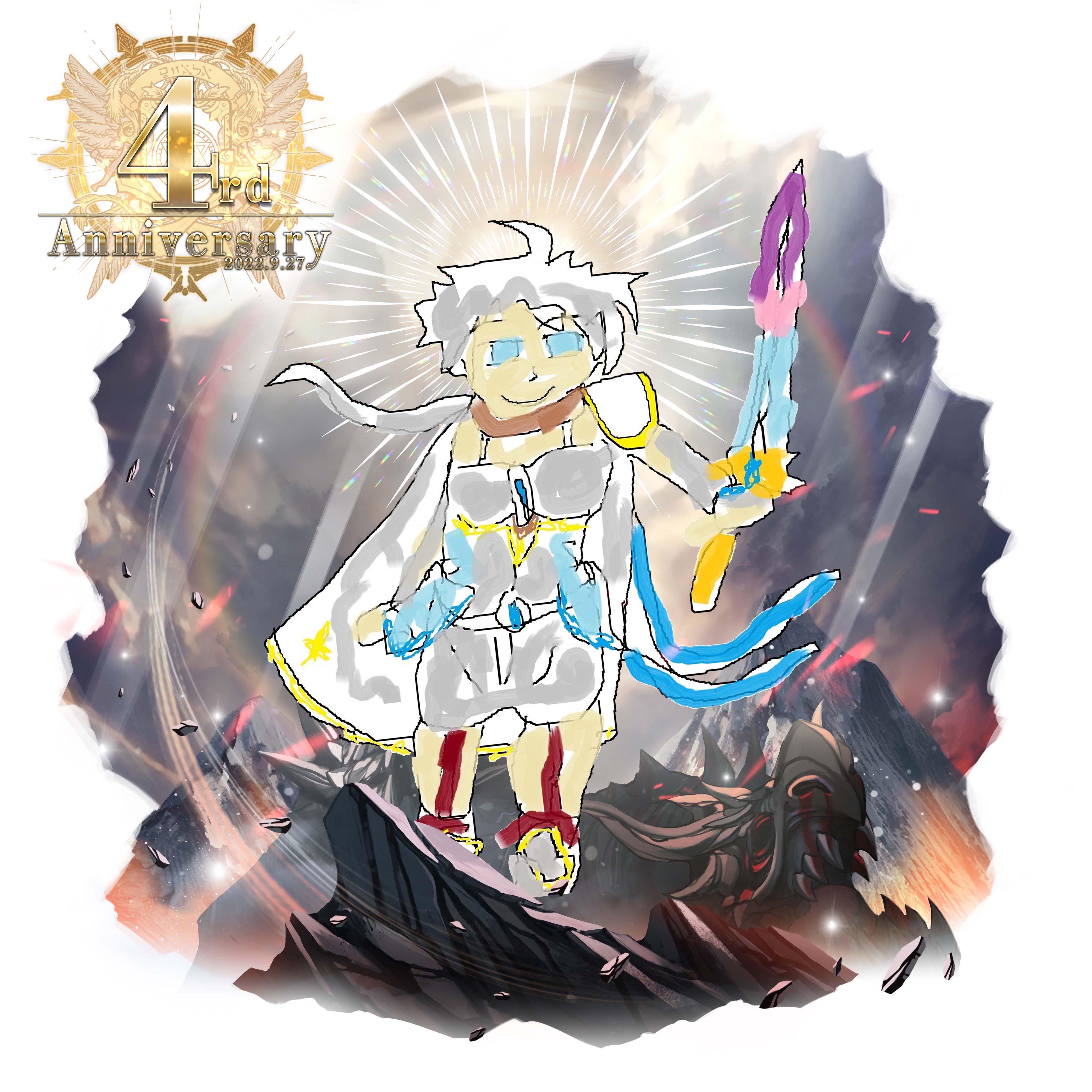 ゴエティアクロス公式 ゴエクロ ゴエティアクロス4周年まであと6日 お祝いに シナリオ担当の久野さんよりフールの イラストをいただきました ゴエクロ ゴエティアクロス T Co 4euq6m2krq Twitter